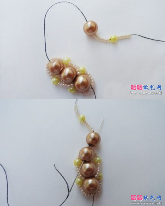 有点复杂由众多珠子串出的手链项链手工制作