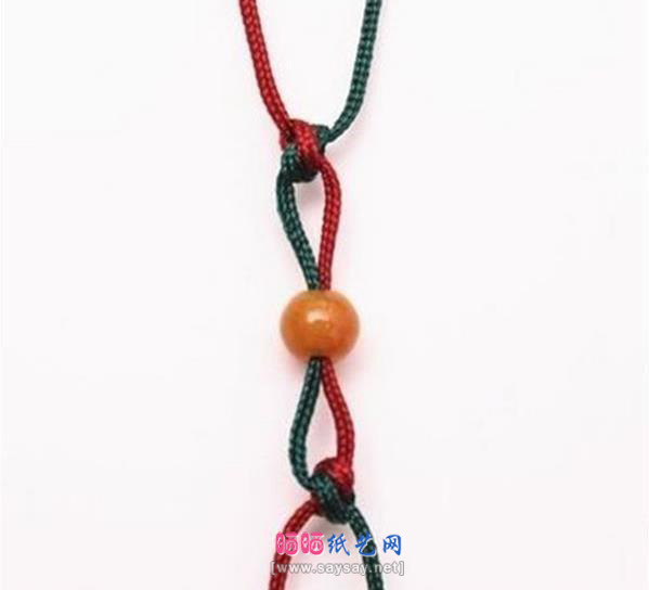 简单珠子红绳项链编织图文教程