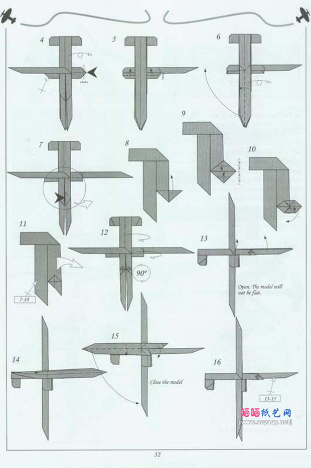 谢尔瓦C.19旋翼飞机折纸图谱教程图片步骤2