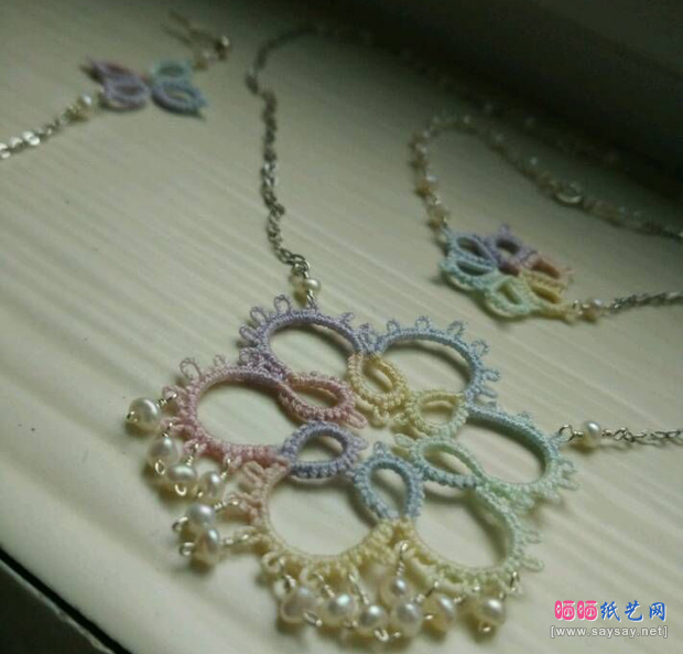 自制首饰 珍珠梭编项链制作方法 第7步