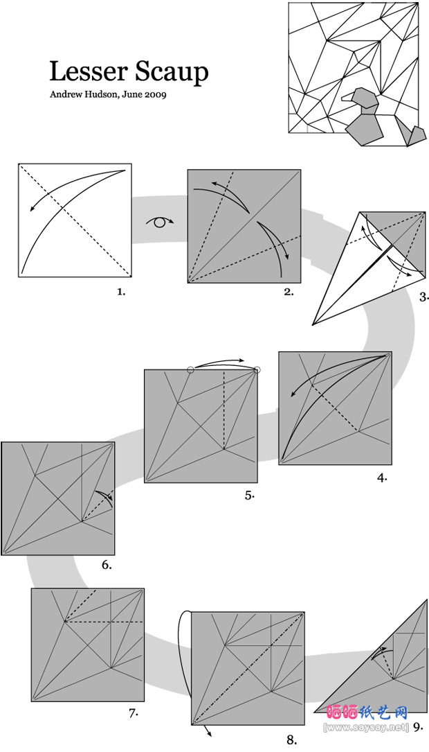 形象的动物折纸鸭子折法图谱教程图片步骤1