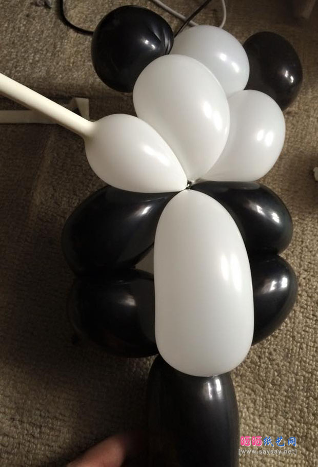 可爱熊猫气球造型制作图文教程