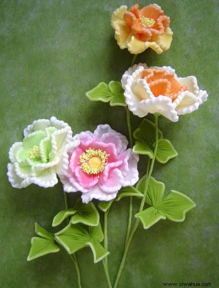 扭扭棒制作丝网牡丹花DIY制作教程