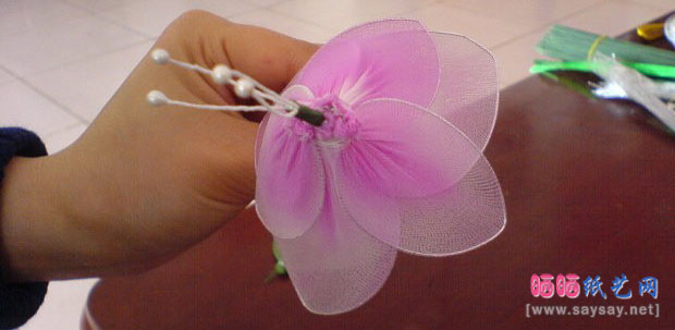  丝网花制作教程基础篇：倒扎法制作方法（以郁金香为例）