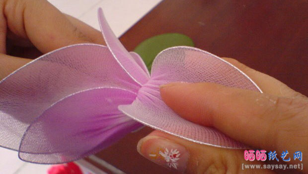 丝网花制作教程基础篇:倒扎法制作方法(以郁金香为例)