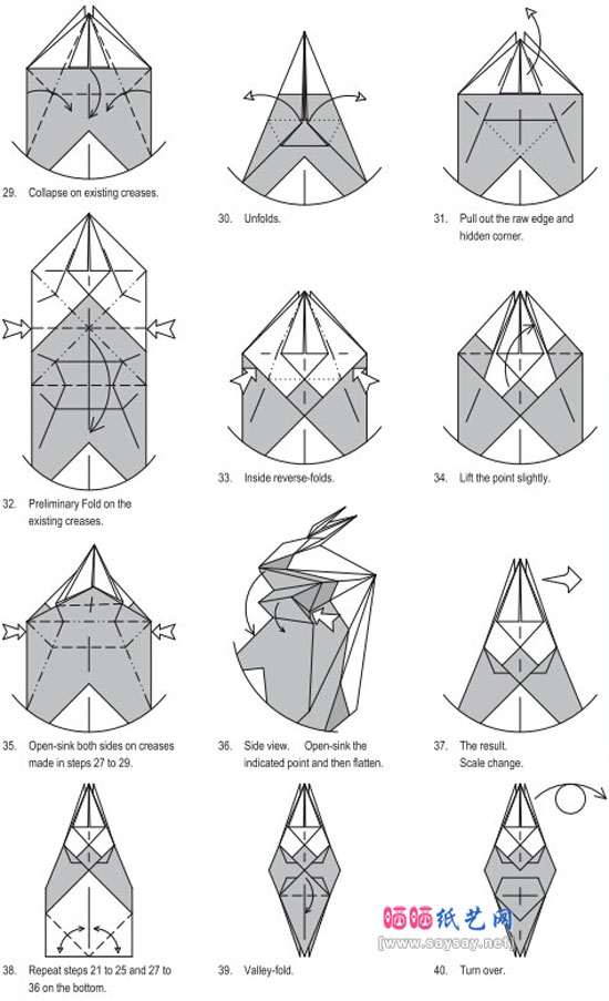 拉布拉多犬的折纸图谱教程图片步骤4