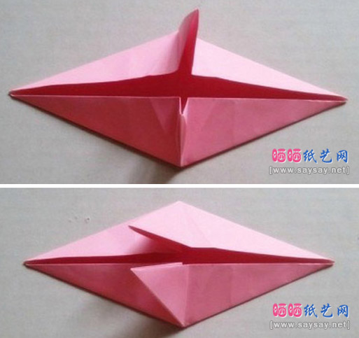 精美装饰面的雨伞折纸实拍教程图片步骤7-8