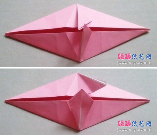 精美装饰面的雨伞折纸实拍教程图片步骤11-12