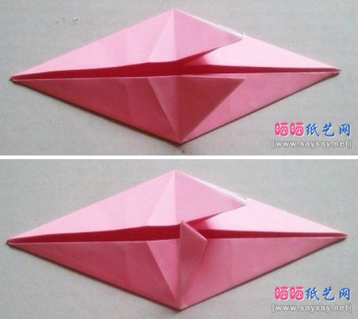 精美装饰面的雨伞折纸实拍教程图片步骤9-10