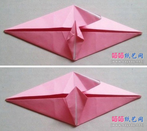 精美装饰面的雨伞折纸实拍教程图片步骤13-14