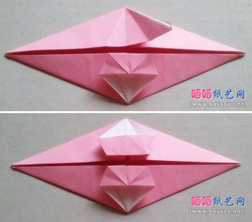 精美装饰面的雨伞折纸实拍教程图片步骤15-16