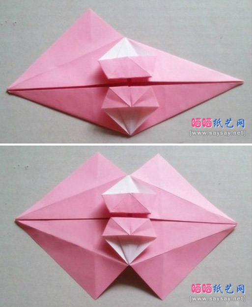 精美装饰面的雨伞折纸实拍教程图片步骤17-18