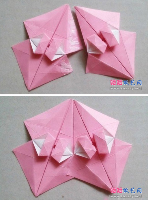 精美装饰面的雨伞折纸实拍教程图片步骤21-22