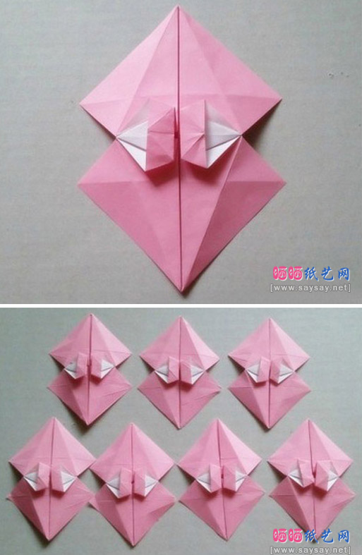 精美装饰面的雨伞折纸实拍教程图片步骤19-20