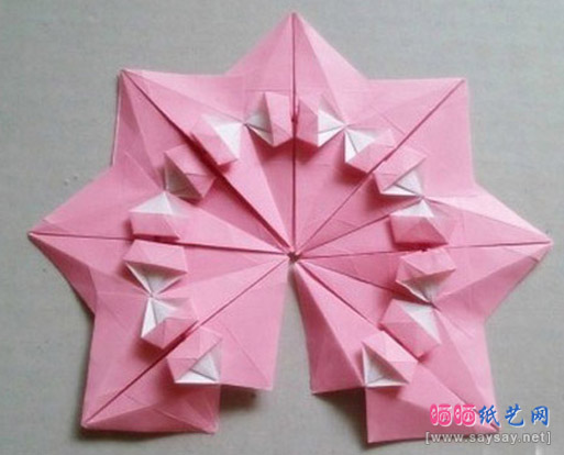 精美装饰面的雨伞折纸实拍教程图片步骤23-24