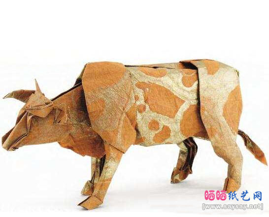 神谷哲史折纸动物教程之犀牛的折法图谱完成效果图