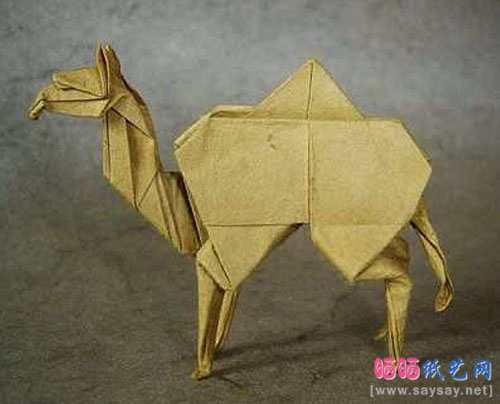 JohnMontroll折纸教程大全之单峰骆驼折纸方法步骤完成效果图