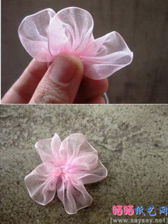 漂亮的布艺花朵发卡发箍手工DIY制作方法
