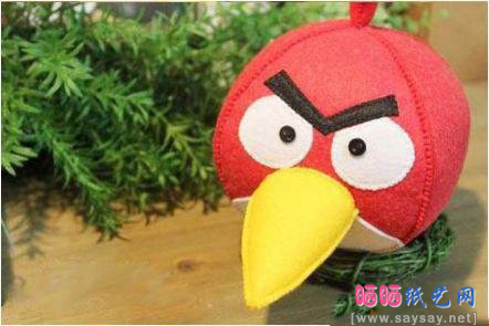 可爱的愤怒的小鸟手工布艺玩偶制作方法教程