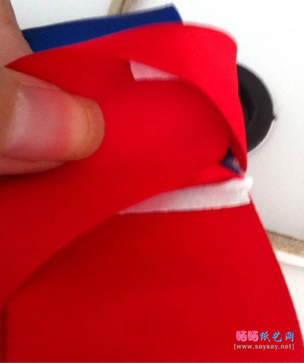 双三角形撞色丝带蝴蝶结发夹制作图文教程 第9步