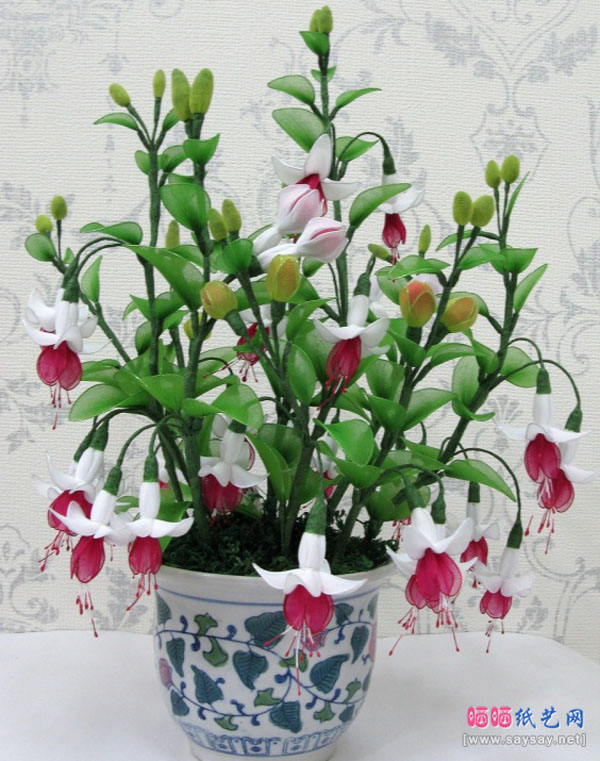 丝网花制作教程之倒挂金钟花制作教程