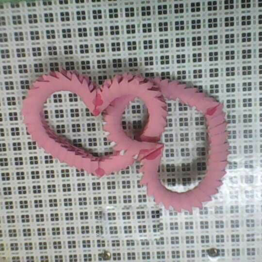 三角插的制作双心环的折纸方法效果图