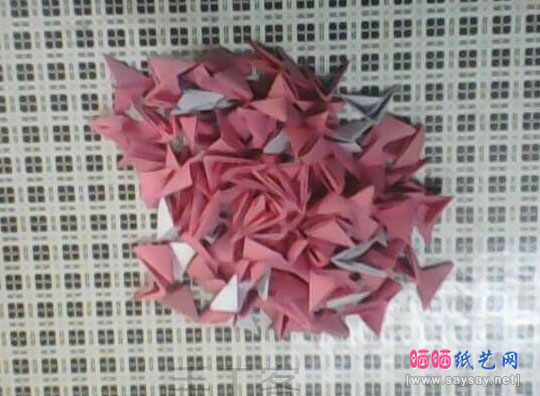 三角插的制作双心环的折纸方法教程