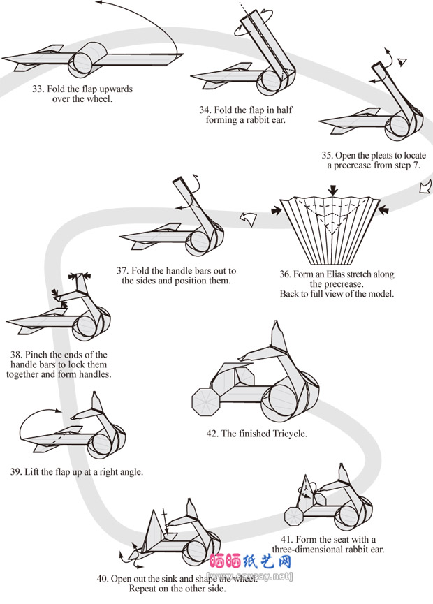 GerwinSturm折纸教程大全 三轮摩托车折纸方法图片步骤4