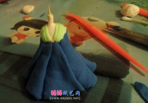超轻粘土手工制作长安的古风人偶软陶DIY教程 第9步