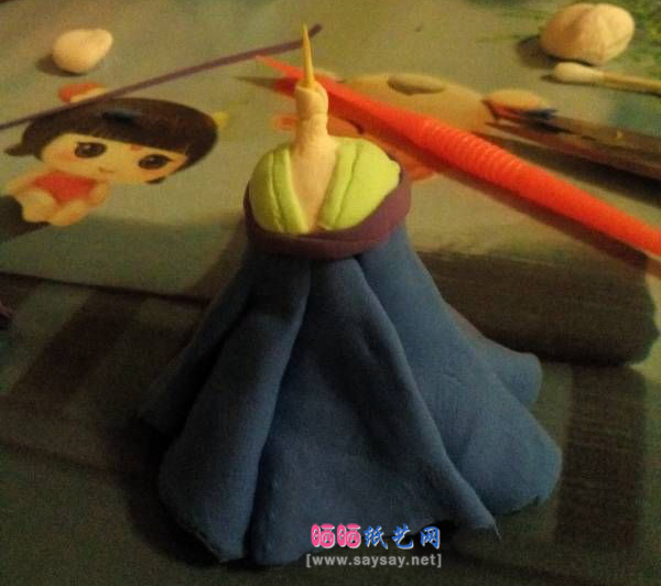 超轻粘土手工制作长安的古风人偶软陶DIY教程 第10步