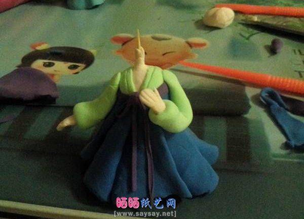 超轻粘土手工制作长安的古风人偶软陶DIY教程 第16步