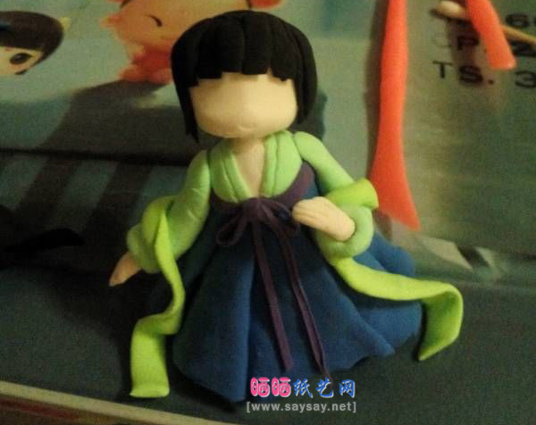 超轻粘土手工制作长安的古风人偶软陶DIY教程 第20步