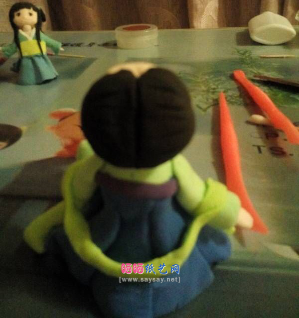 超轻粘土手工制作长安的古风人偶软陶DIY教程 第19步