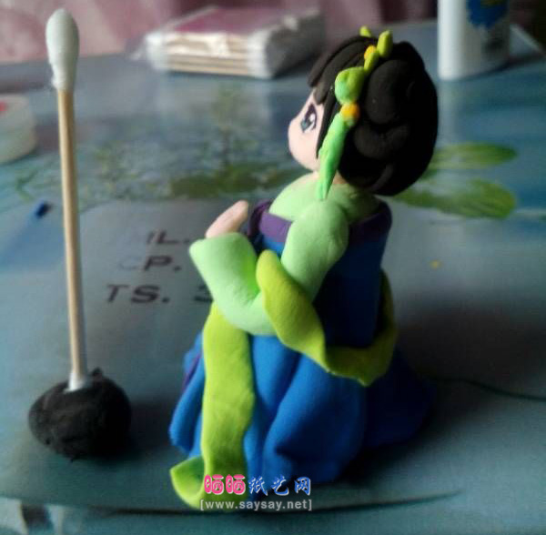 超轻粘土手工制作长安的古风人偶软陶DIY教程 第27步