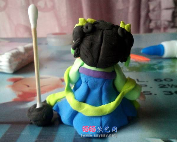 超轻粘土手工制作长安的古风人偶软陶DIY教程 第25步