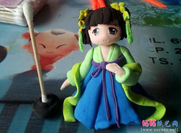 超轻粘土手工制作长安的古风人偶软陶DIY教程 第24步