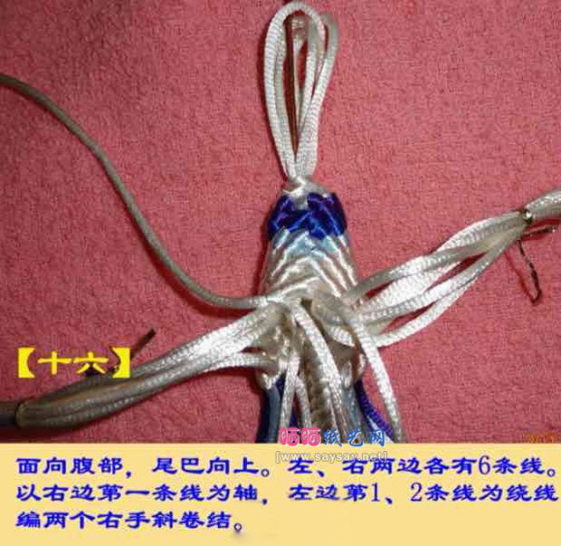 中国结编织之可爱小天鹅编绳制作 第18步