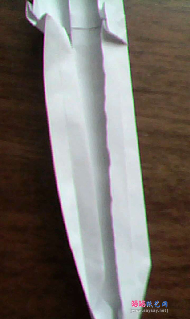 实拍折纸教程 仙剑奇侠三里的镇妖剑折纸方法