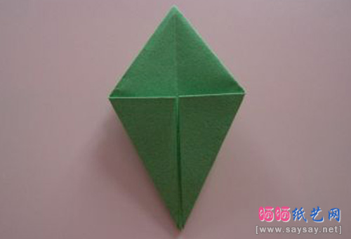 实拍折纸教程玫瑰花托的折纸方法图片步骤3