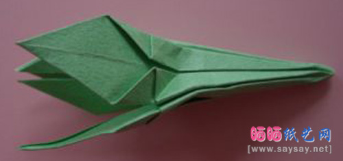 实拍折纸教程玫瑰花托的折纸方法图片步骤11