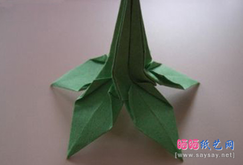 实拍折纸教程玫瑰花托的折纸方法图片步骤14