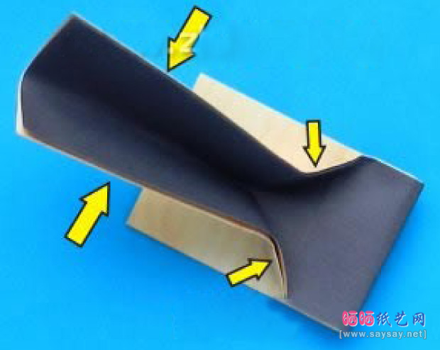 逼真的锤头手工折纸实拍教程图片步骤8