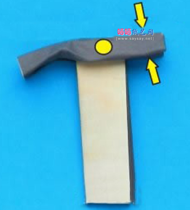 逼真的锤头手工折纸实拍教程图片步骤13