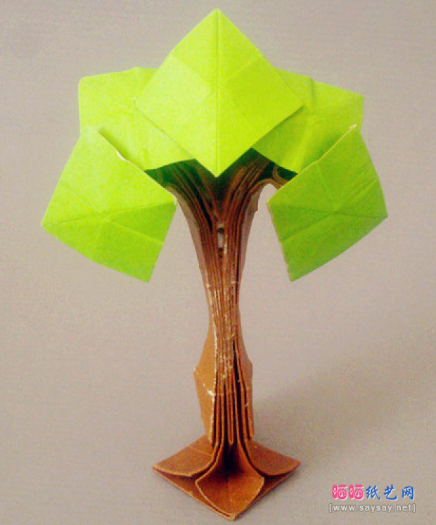 实拍漂亮的大树折纸教程