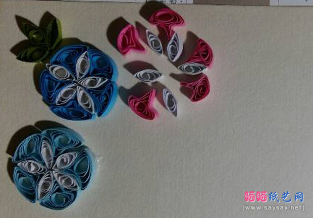 七夕祝福衍纸画制作方法 第13步