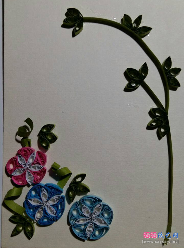 七夕祝福衍纸画制作方法 第14步