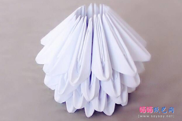 纸艺制作大白三角插折纸图文教程 第19步