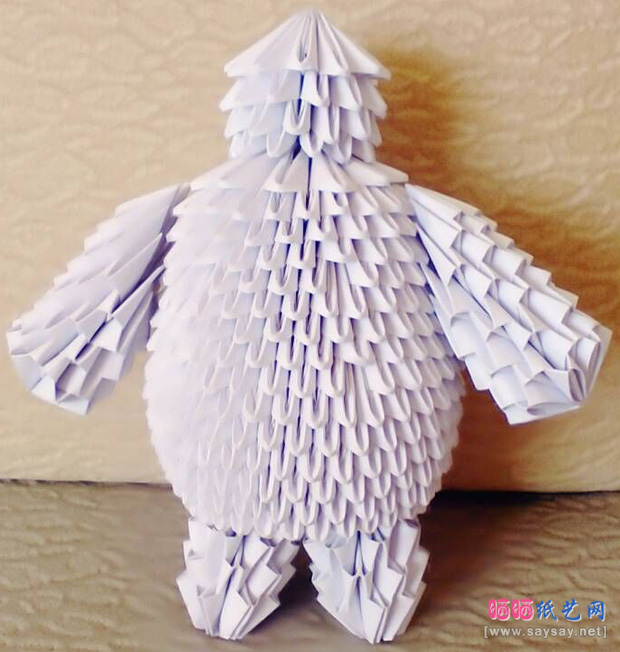 纸艺制作大白三角插折纸图文教程 第32步