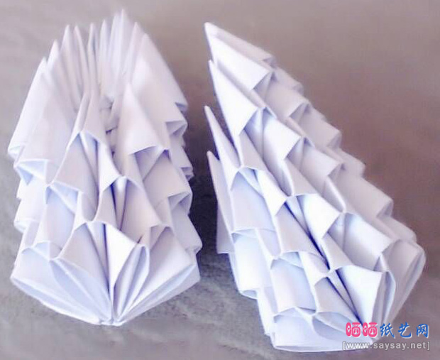 纸艺制作大白三角插折纸图文教程 第28步