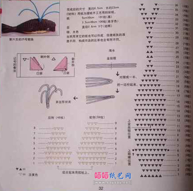 纸艺制作三角插鲸鱼的折纸方法教程图片步骤1